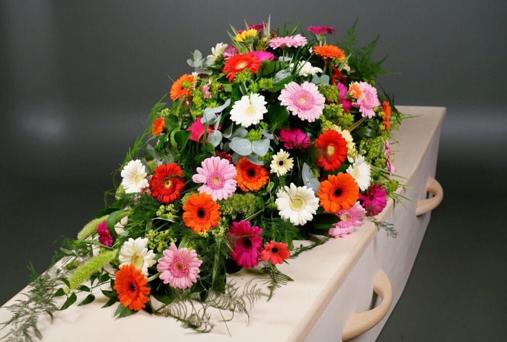 Bloemen bij een begrafenis